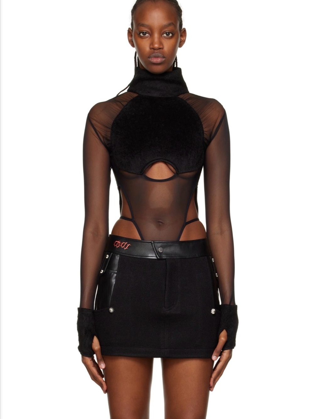 DIDU Black Constructive Bodysuit